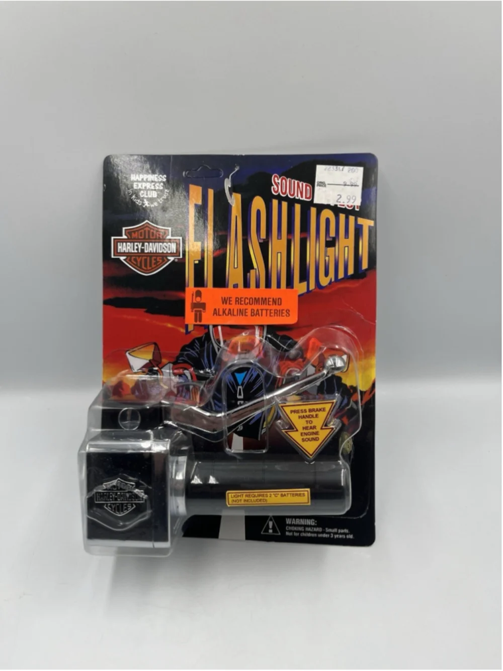 Harley-Davidson Sound Effect Flashlight 1995 Licensed New Carded Motorcycle Toy